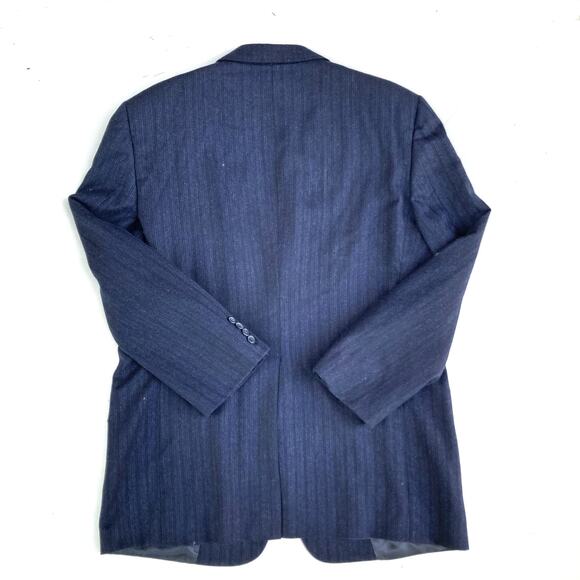 Dior Vintage Navy Pinstriped Wool Dinner Jacket Blazer Classic Tailoring Staple - Picture 14 of 16